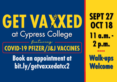 Cypress College Fall 2022 Calendar Get Vaxxed At Cypress College - North Orange Continuing Education