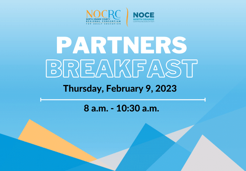 NOCRC Partners Breakfast on Thursday, February 9, 2023 from 8 a.m. to 10:30 a.m.