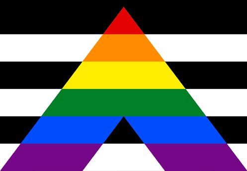 Straight Ally flag: Describes people who support the LGBTQIA+ community