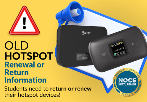 Old Hotspot Renewal or Return Information. Students need to return or return their hotspot devices!