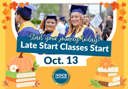 Start your journey today! Late start classes start October 13, 2025