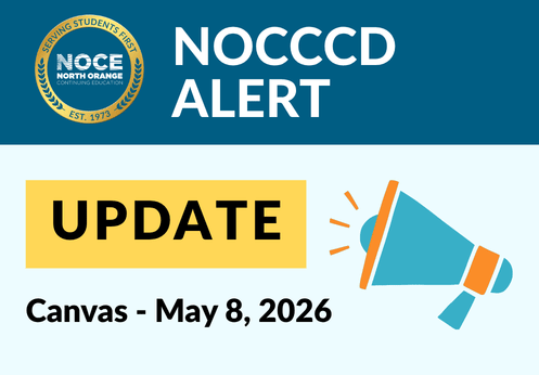 NOCCCD Alert - May 8, 2026 update on the Canvas situation.